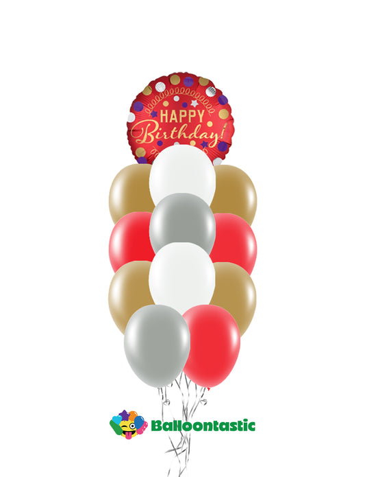 HBD Red Satin Party Dots Bouquet - #1